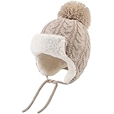 Winter Kids Beanie Hat Baby Knitted Hats Fleece Earflap Beanie Windproof Warm Toddler Beanies Boys Girls 0-8 Years