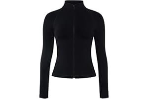 AUROLA Influence Athletic Workout Jacket for Women, Lightweight Slim Fit Full Zip Running Yoga Sports Jacket with Thumb Holes
