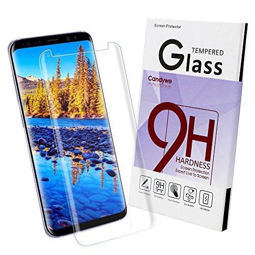 Galaxy S8 Screen Protector,Samsung S8 Tempered Glass,Galaxy S8 Glass Sreen Protector Full Coverage,Candywe HD Clear Anti Bubble Screen Protector for Galaxy S8 5.8"