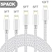 TNSO MFi Certified Phone Cable 5 Pack [3/3/6/6/10FT] Extra Long Nylon Braided USB Charging & Syncing Cord Compatible Phone Charger X/8/8Plus/7/7Plus/6S/6S Plus/SE/Pad/Nan More(Silver&Grey)