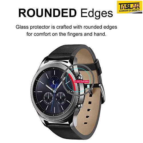 Taslar Screen Protector Arc Edge Tempered Glass Scratch Protector Guard Card for Samsung Galaxy Watch (46mm) 2018 / Sams