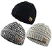 Durio Unisex Baby Beanie - Soft & Warm Knit Infant Winter Hat, Stretchy Cap Fit for Newborn to Toddler Girl Boy (6-36 Months), 1 Black & Light Grey & Black White
