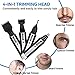 Ear and Nose Hair Trimmer Clipper for Men Women, 4 in 1 USB Rechargeable Professional Electric Eyebrow and Facial Hair Trimmer with Waterproof Head Double-Edge Stainless Steel Blade (Black)