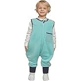 Toddler Sleep Sack with Feet (12-24 Months) Tog 2.0 Fleece Plush Soft Baby Sleep Bag Walker Wearable Blanket 4 Seasons Sleeping Sack with Leg Sleeveless Warm Boy
