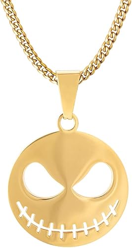 Amazon Krkc Co スカルネックレス メンズ ネックレス ステンレス 悪魔ペンダントトップ 喜平チェーン付き 2点セット 髑髏 ジャックペンダント シンプル ヒップホップ アクセサリー スカル ゴールド ネックレス ペンダント 通販