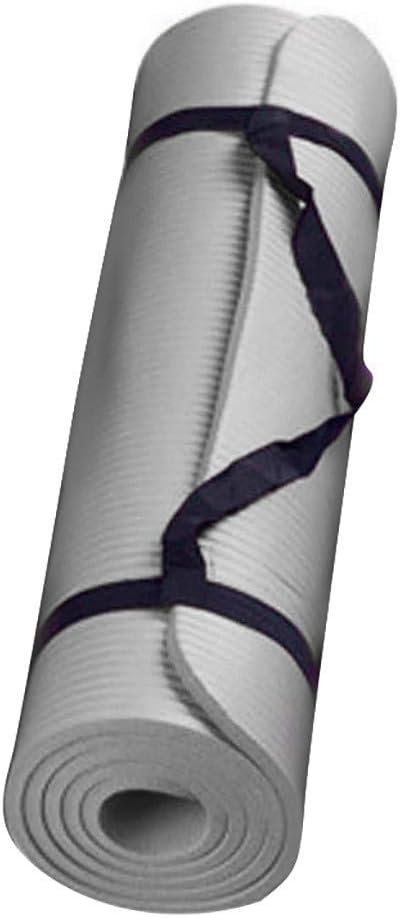 MKLEKYY FunDiscount Yoga Mat with Carrying Strap, 15mm/0.6 Inch Thick Yoga Mat, High Density Non-Slip Exercise Mat Pad Cushioned Floor Mat for Home Gym Fitness Workou Pilates