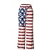 Xuan2Xuan3 Women American Flag Stars Stripes Patriotic Wide Leg Casual Loose Pant Legging