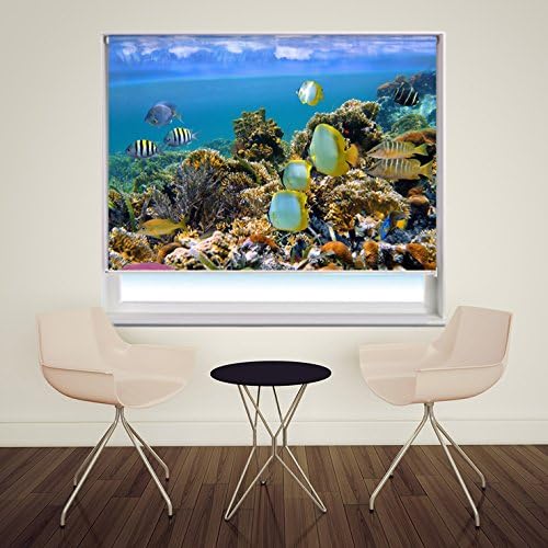 TROPICAL FISH UNDER THE SEA Printed Picture Photo Roller Blind - Custom Made Printed Window Blind
