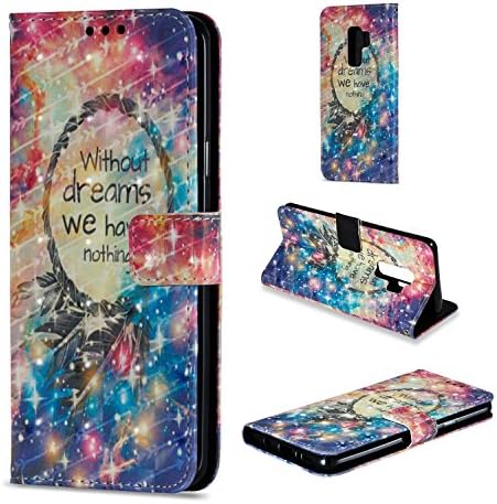 Samsung Galaxy S9 Plus Wallet Case,S9 Plus Case,Pattern Variety PU 3D Painted Leather Case Magnetic Adsorption Card Slot Fast Bracket Wallet Case For Samsung Galaxy S9 Plus (Starry Sky)
