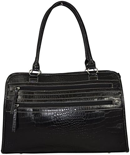 Ultimate Work Tote Rhina Exotic Faux Frame Tote (Black)