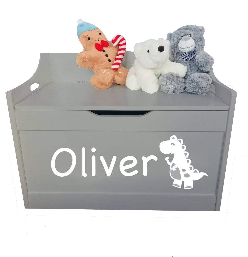 personalised grey toy box