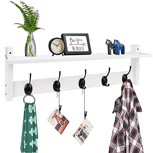 Homode Coat Rack with Shelf Wall Mount 24 Inch Long Wall