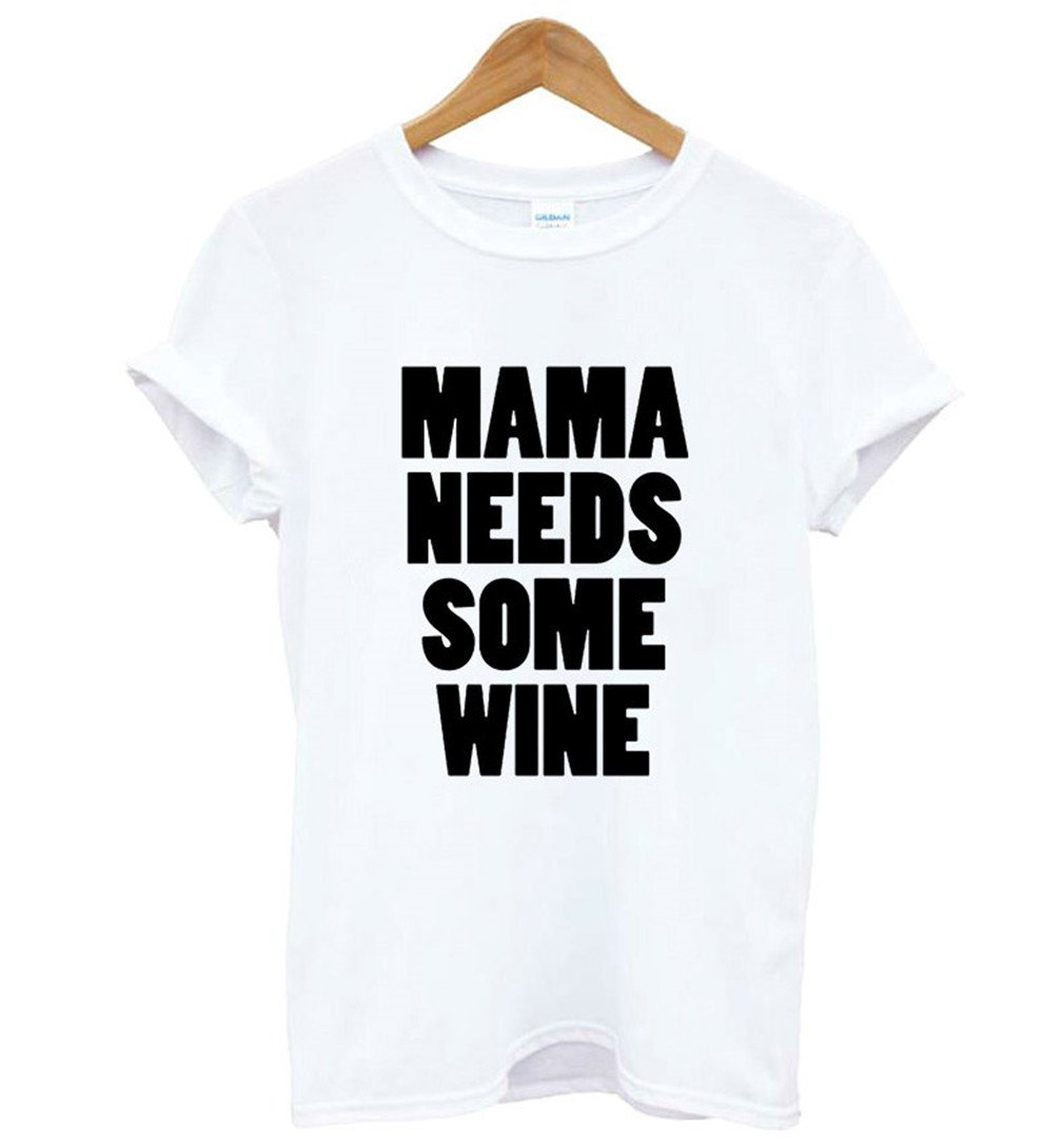Dhfashion Mama Needs Some Wine Letters Print T Shirt