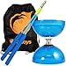 Blue Cyclone Quartz 2 Diabolo & Blue Superglass Diablo Sticks Set with Firetoys® Bag