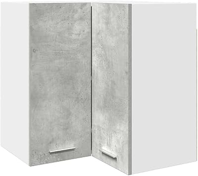 vidaXL Hanging Corner Cabinet - Engineered Wood - Concrete Grey 57x57x60 cm