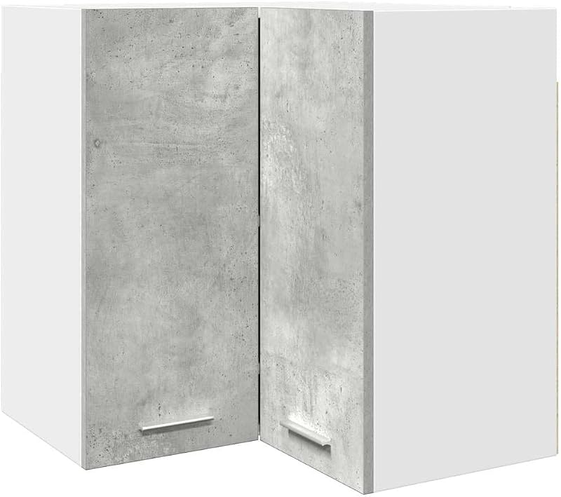 vidaXL Hanging Corner Cabinet - Engineered Wood - Concrete Grey 57x57x60 cm