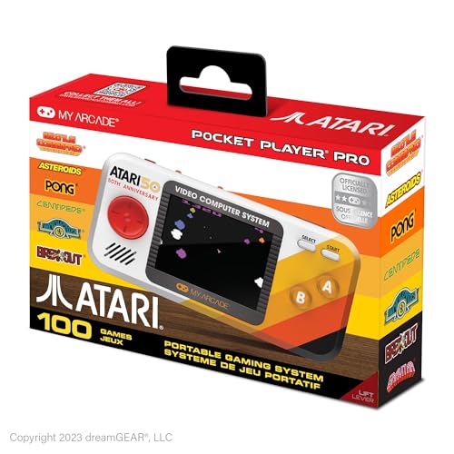 Photo 1 of My Arcade Atari Pocket Player Pro: Handheld Portable Video Game Console with 100 Games, 2.75" Color Display, Ergonomic Design