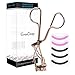 EmaxDesign Pinch & Pain Free Metal Eyelash Curler – Professional Makeup Tool with 5 Replacement Silicone Refill Pads, Rose Gold Color – Premium Steel. Easy-to-Use to Get Beautiful Eye Lashes.