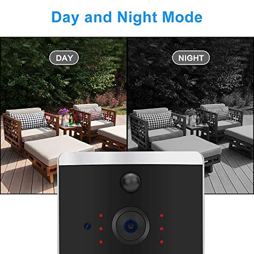 Xelparuc Wi-Fi Enabled Wireless Video Doorbell with HD 720P Camera Image, Night Vision, Motion Detetion Compatible with iOS/Android Smartphone APP Control (Two Rechargeable Batteries, USB Cable, RECE