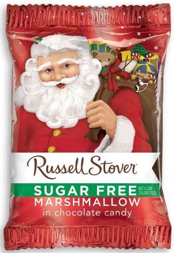 Russell Stover Sugar-Free 1 oz. Chocolate Covered Marshmallow Santa (Box of 18)
