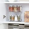 iDesign-Rack-with-2-Tiers-Small-Plastic-Cupboard-Storage-Condiments-Rotating-Spice-Jars-Holder-for-Kitchen-and-Pantry-Clear-23-cm iDesign 2 Tier Lazy Susan Turntable Organiser, Small Rotating Spice Rack for Food Storage, made of BPA-free plastic…