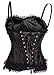 Alivila.Y Fashion Womens Vintage Sexy Overbust Bowknot Corset 8899-Black-XL