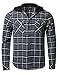 Youstar Men's Plaid Flannel Long Sleeves Button Closure Detachable Hoodie Shirt