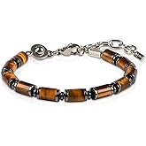 Casvia Handmade BoldTiger Tigers Eye Hematite Mens Bracelet Adjustable Design for Effortless Wear Infuses Fierceness & Resilience Mens Jewelry Ideal Gift for Yourself Friends or Father