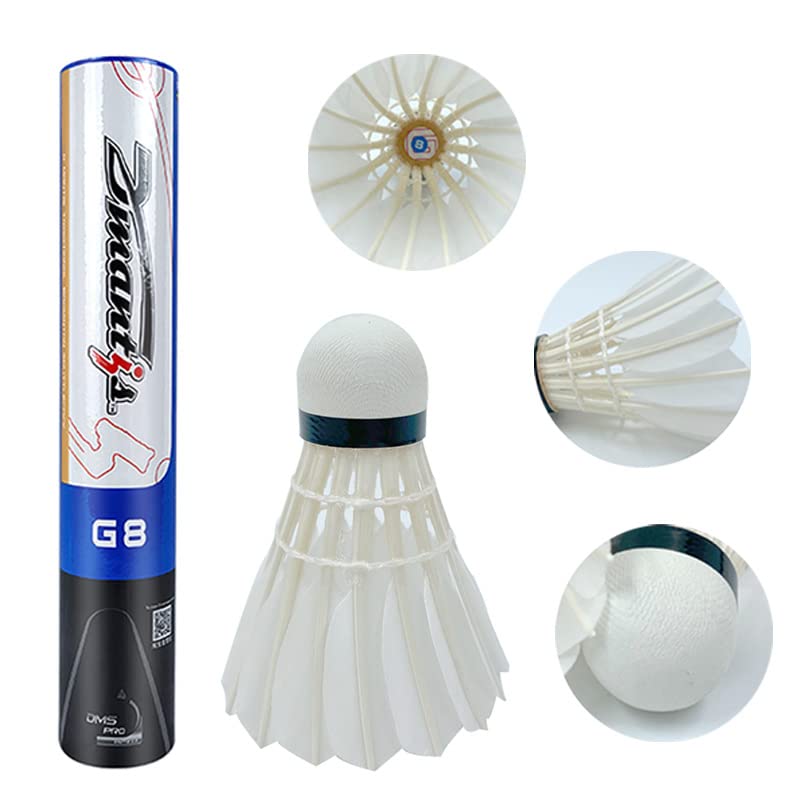 Dmantis 12Pcs G8 Goose Badminton Birdies Badminton Shuttlecocks With Great Durability and Stability Suitable for Professional Training Or Family Outdoor Sports