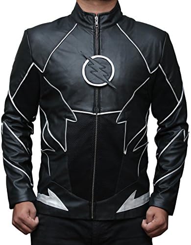 The Flash Zoom Black Mens Leather Jacket XXL