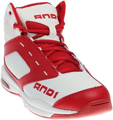 AND1 Men's Typhoon Bright White/Red/Bright White Sneaker 11 D (M)