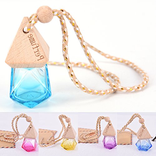 IYSHOUGONG 3 Pcs Empty Car Perfume Bottle Refillable Hanging Perfume Fragrance Bottle Home Car Air Freshener, Color Random