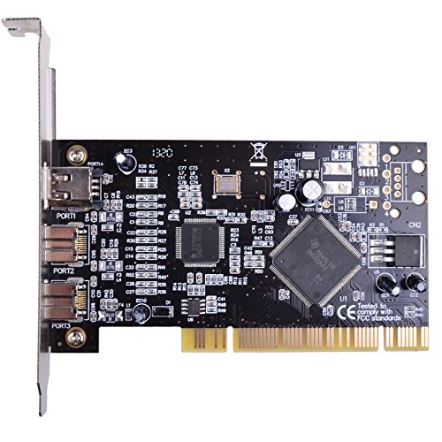 JXSZ PCI 32bit 3 Ports 2X 1394B+1x 1394A Firewire 800/400 Adapter Card TI Chip with Cable