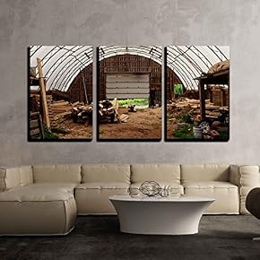 Old Building or Barn on Farm x3 Panels