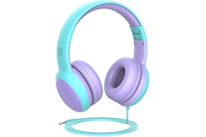 gorsun Kids Headphones with Limited Volume, Cat Ear Toddler Headphones, Wired Headphone Over Ear for Boys and Girls,Stereo Sound Foldable 3.5mm Headset for Children