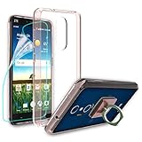ZTE Blade X Max Case,ZTE Z983 Clear Case Clear Case With HD Screen Protector+Phone Stand,Ymhxcy [Air Hybrid] Ultra Slim Shockproof Bumper Cover For ZTE Z983 CB2-Rose Gold