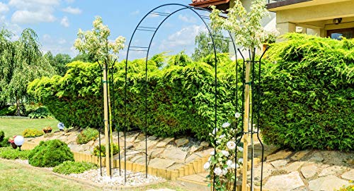 KADAX Rosenbogen, Gartenbogen für Kletterpflanzen, Rosen, Garten, Pergola, pulverbeschichteter Stahl, Gartenlaube, wetterfest, Rankhilfe, Torbogen, Spalier, Deko, Schwarz (40 x 150 x 256 cm) – Bild 6