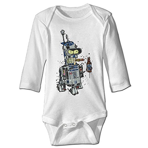 Alexx BendR2D2 Unisex Baby Jumpsuit Bodysuit Long-sleeve Outfits White