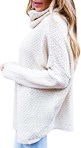 MY4168 Tutorutor Womens Oversize Turtleneck Batwing Loose Knit Pullover Sweater Knitwear