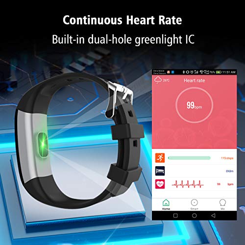 L8star Fitness Tracker, Continuous Heart Rate Monitor IP67 Waterproof Smart Activity Tracker with 6 Sports Mode,Sleep Monitor,Pedometer Smart Wrist Band for Women Men