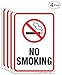 No Smoking Sign,4 Pack No Smoking Metal Reflective Signs - 10 x 7 Inches .040 Rust Free Heavy Duty Aluminum sign - UV Printed With Professional Graphics - Easy To Mount - Indoor & Outdoor use