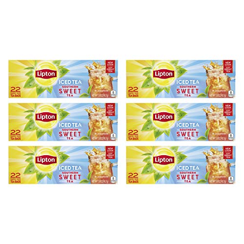 Lipton FamilySized Black Iced Tea Bags, Southern Sweet Tea 22 ct (Pack