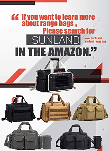 SUNLAND Range Bag Handgun Pistol Shooting Range Duffle Bag Padded Large Gun Bag Ammo Accessories and Hunting (Blk/Grey) - Thumbnail 6