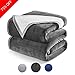 DREAMFLYLIFE Queen Fleece Blanket, Luxury Super Thick 460GSM Warm Blanket for Bed Home, Double Colors Blanket Queen Size 90¡Á90 in,£¨Dark Grey&Ivory£