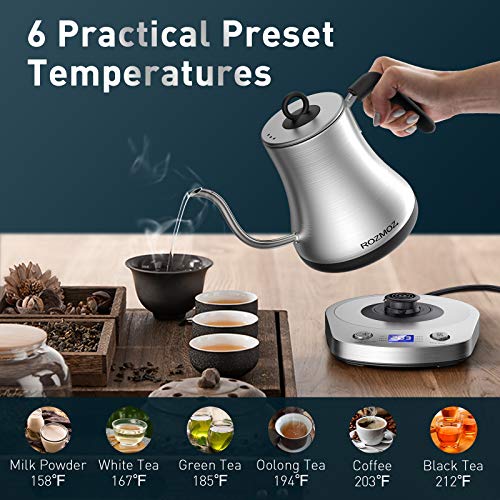 Rozmoz Electric Kettle with Temperature Control, Pour Over Kettle 304