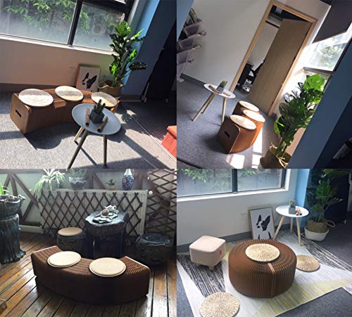 AlienTech Home Furniture Softeating Modern Design Accordin Folding Paper Stool Sofa Chair Kraft Paper Relaxing Foot Stool-Fashion Paper Design, Ideal for School, Kitchen,Living & Dining Room - Thumbnail 5
