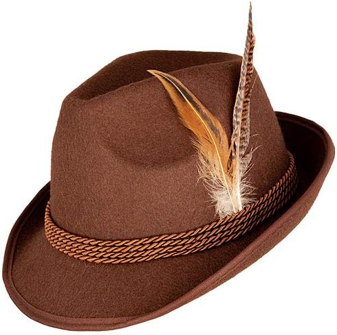 Wicked Costumes Adult Deluxe German Bavarian Hat - Brown Fancy Dress Accessory