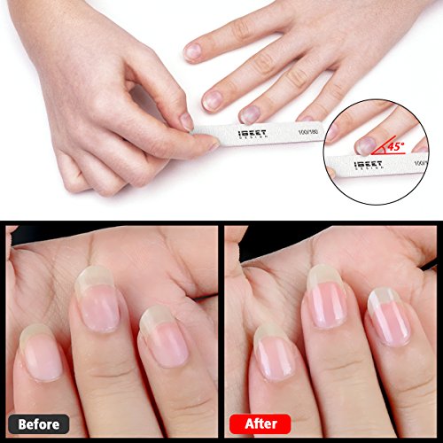 10PCS Nail Files Buffers Set, Double Sided Emery Board 100/180 High Grit Manicure Fingernail File Tool for Nail Kit, Home Professional Nail File Tool Black and Off-white