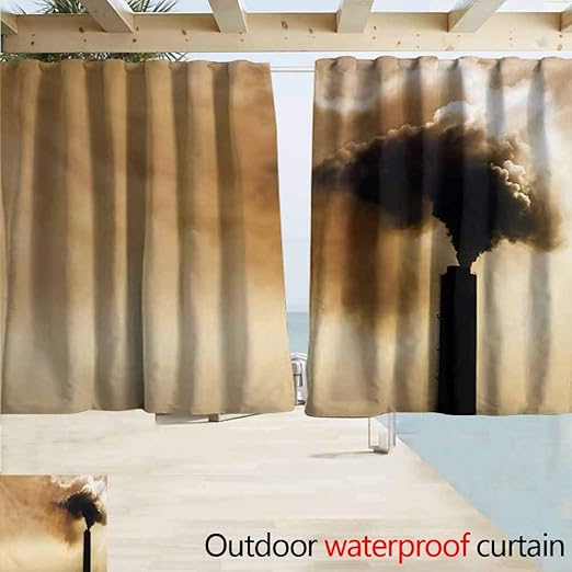 Cortina Industrial Para El Hogar O El Patio Con Diseno De Ruinas