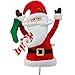 Raz Plush Santa Claus Head and Torso Pick Accent Christmas Tree Ornament Decor, 17 Inch x 10 inch x 5.5 inch on Bendable STick